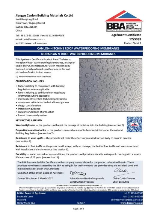 Сертификат Канлона BBA